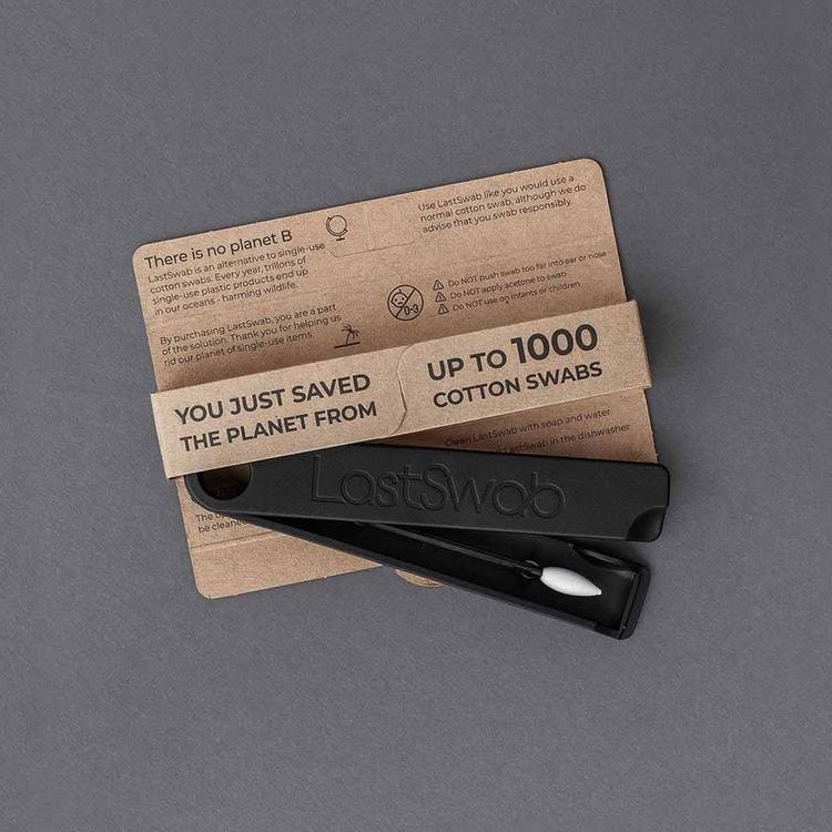 LastSwab Beauty uudelleenkäytettävät vanupuikot, Musta