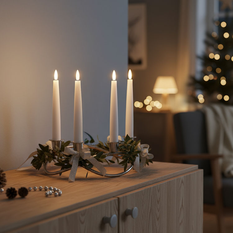 Kynttilät kaukosäätimellä 4 kpl, 20 cm