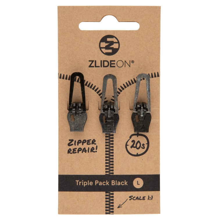 Zlideon Multipack, 3 kpl Musta Metalli/Muovi/Kapea