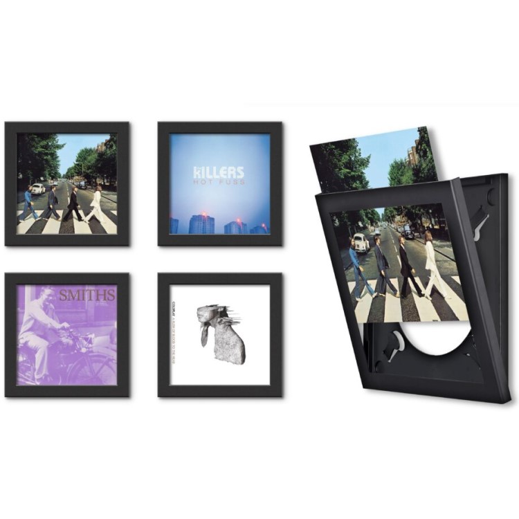 Kehys LP-levyille, musta 4 kpl