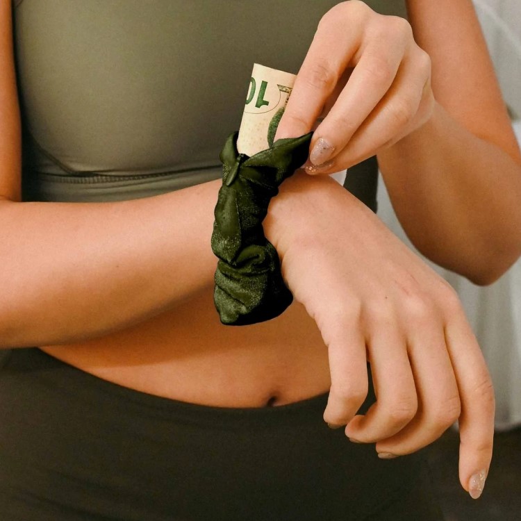 Scrunchie taskulla, Sametti Vihreä