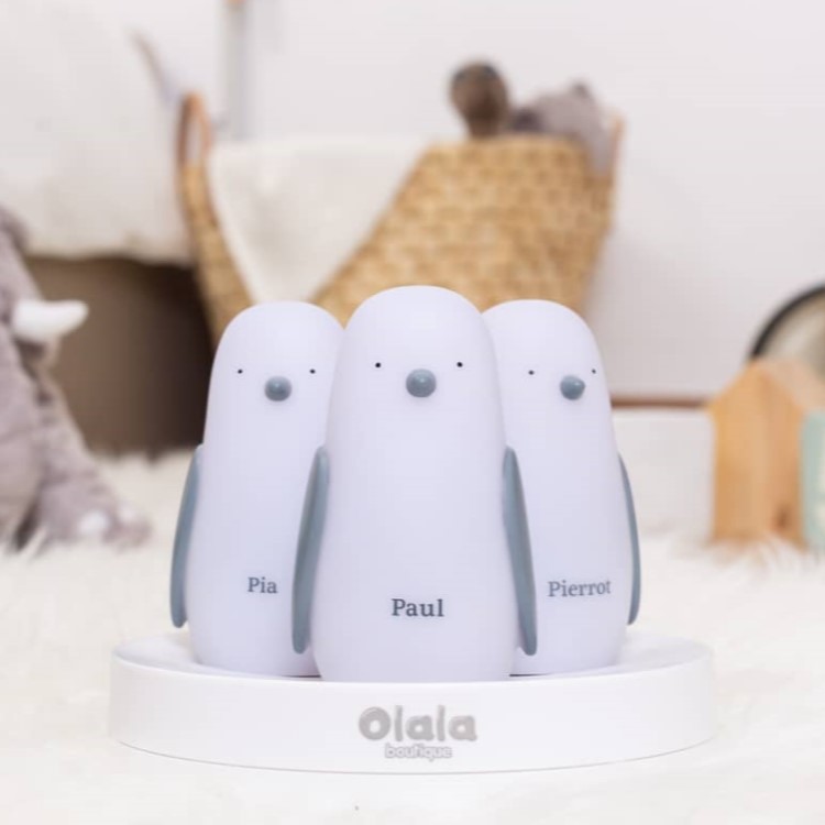 Pienet yölamput 3 kpl, Pingviini Valkoinen