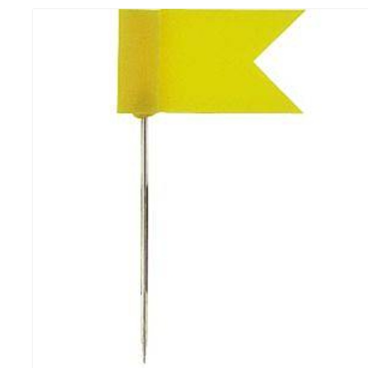 Karttanastat lippumallia, 20 kpl, FLAG PINS, Keltainen