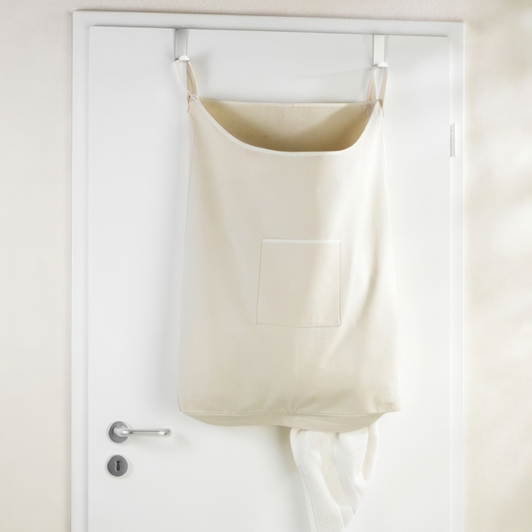 Oven päälle ripustettava pyykkikori, beige