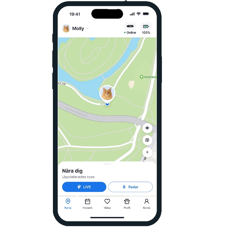 GPS-seurantalaite kissalle, Tractive