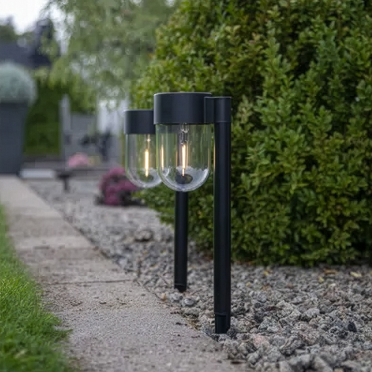 Aurinkokäyttöinen maavalaisin, 2-pakkaus, 30 cm