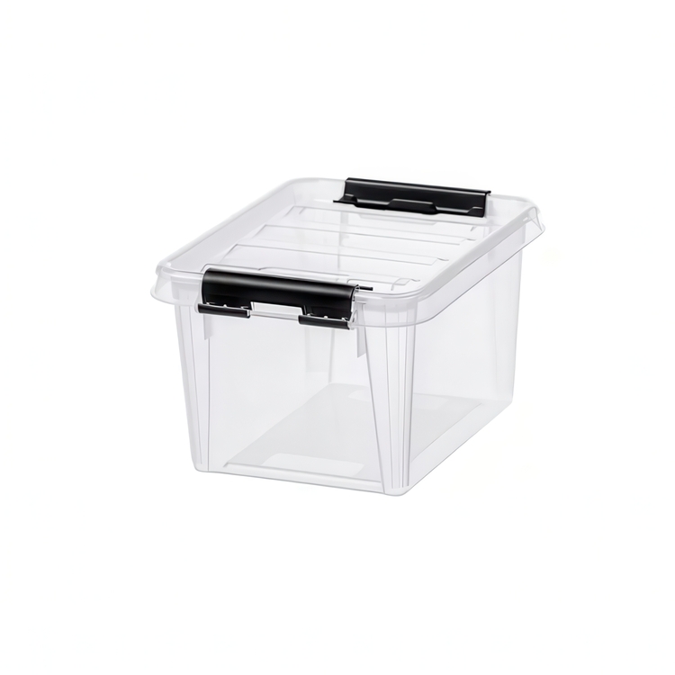 Säilytyslaatikko kannella 15 l, SmartStore, kirkas/musta