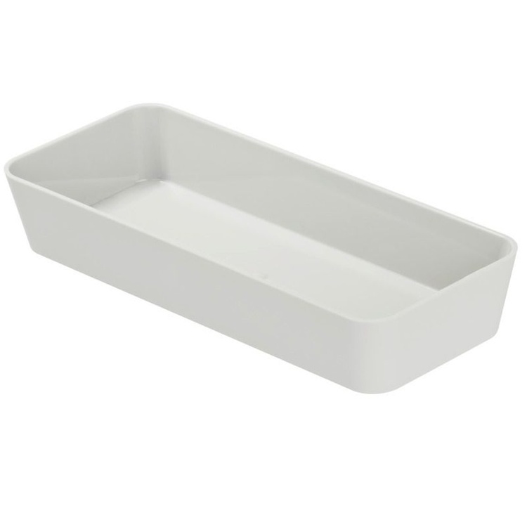 Pitkulainen säilytyslokero / laatikkojaotin, GOM SOFT TOUCH, 24 x 10 x K 4 cm, valkoinen
