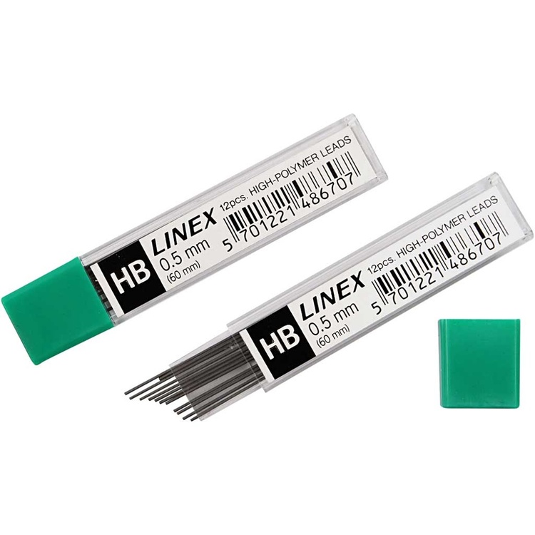 Lyijytäytteet, LINEX HB 0,5 mm, Harmaa