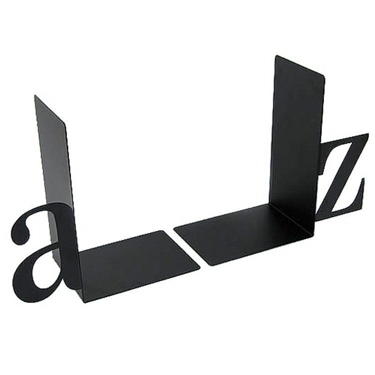 Kirjatuet metallia, 2 kpl, BOOK ENDS A - Z, Mustat