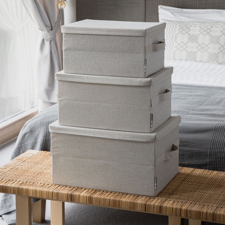 Säilytyslaatikko kiinteällä kannella 38 l, Bigso, beige