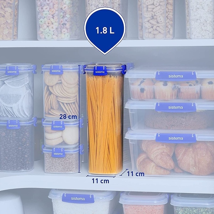 Korkea säilytyspurkki 1,8 l, Sistema