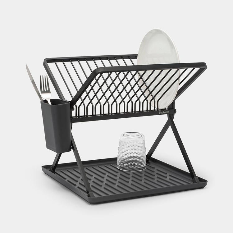 Kokoontaitettava astiankuivausteline, Brabantia, tummanharmaa