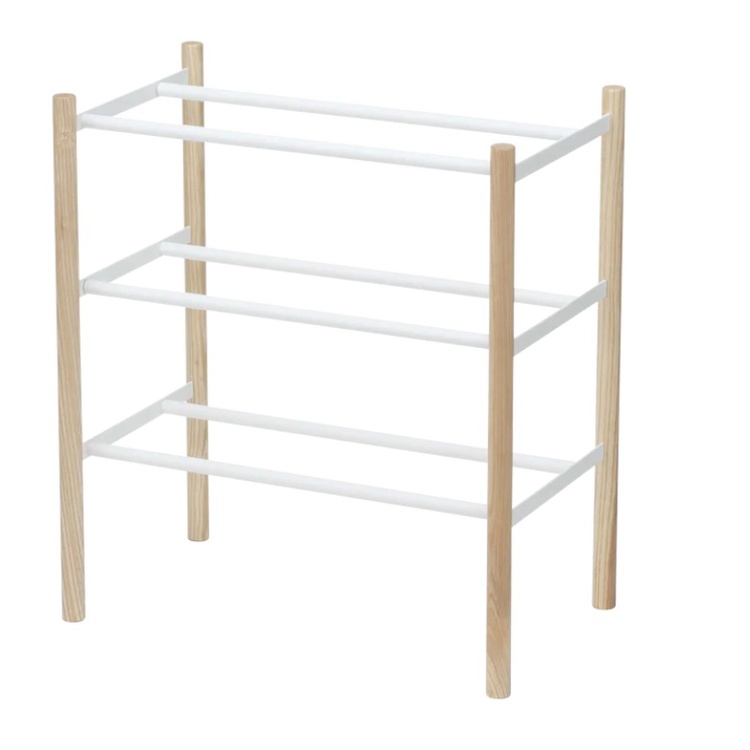 Laajennettava kenkähylly puuta ja metallia, 41–70 cm, Yamazaki