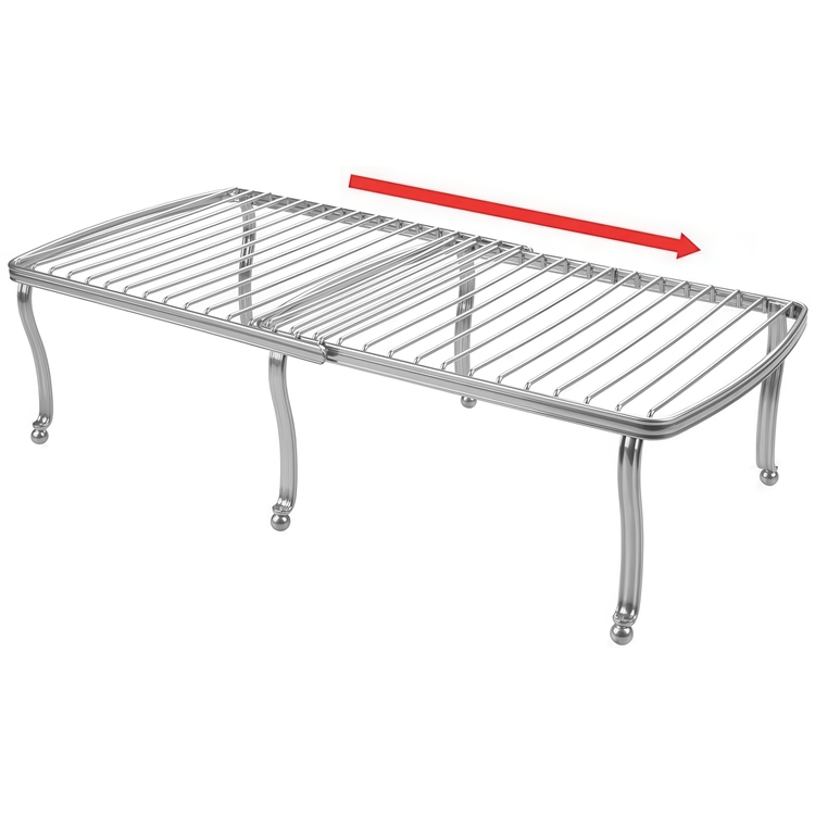 Ulosvedettävä metallinen välihylly, 32–58 cm