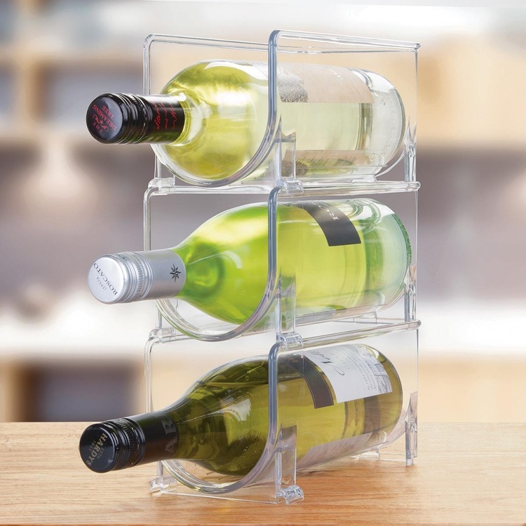 Pulloteline, pinottava, RPET WINE & DRINK RACK, 10 x 20 x K 10 cm, läpinäkyvä