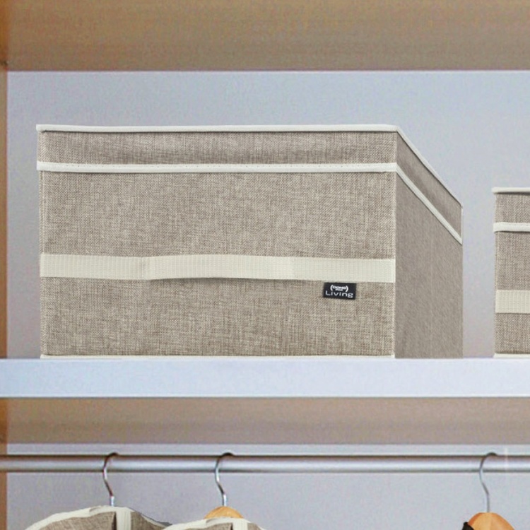 Säilytyslaatikko kangasta, 50x38x24 cm, hiekka