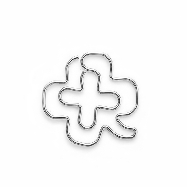 Paperiliittimet, apilanlehti, 30 kpl, D-CLIPS CLOVER, vihreä / hopea