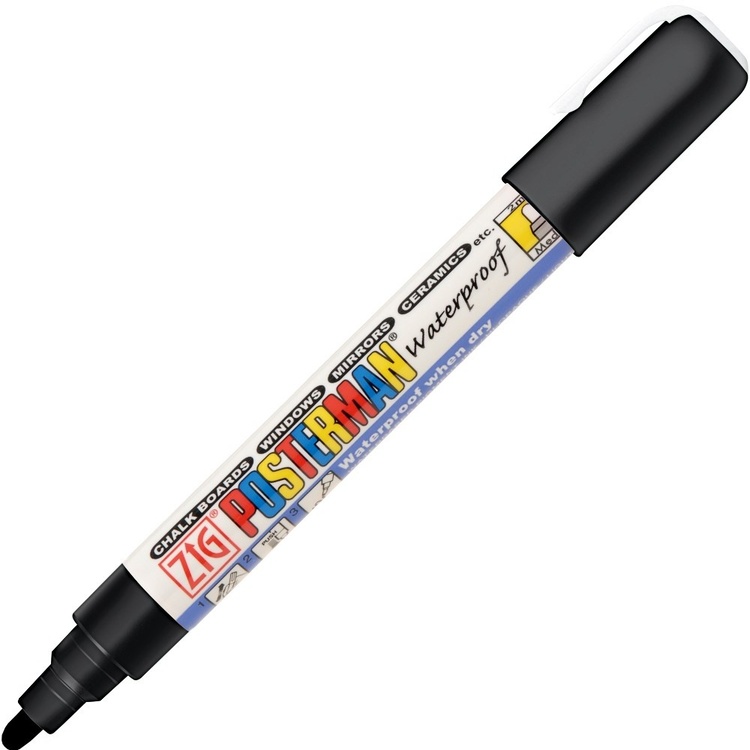 Liitukynä 2 mm, Zig, musta