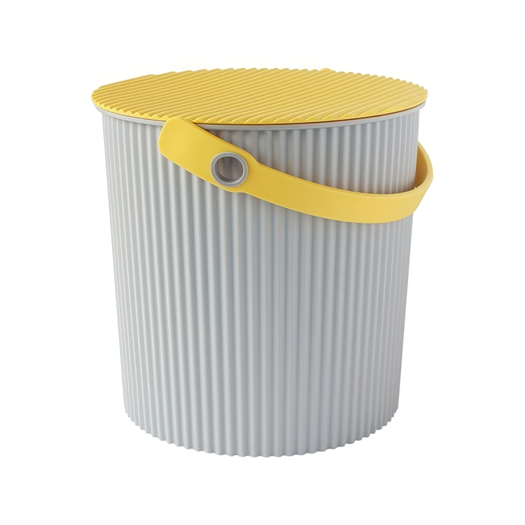 Kannellinen ämpäri 20L, Omnioutil, harmaa/keltainen