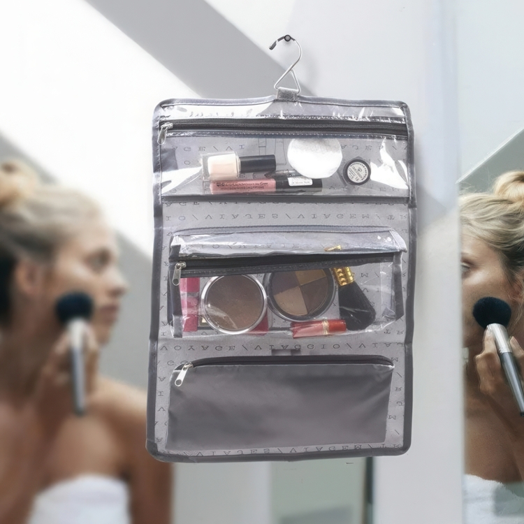 Toilettilaukku ripustuskoukulla
