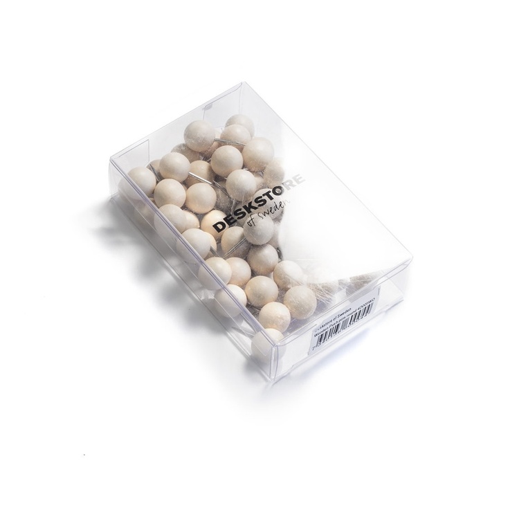 Karttanastat pyöreällä nupilla, 50 kpl, PUSH PINS WOOD, Ø 0,9 cm, puu