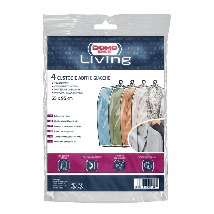 Vaatesuoja laventelin tuoksulla 4-pack, 95 cm