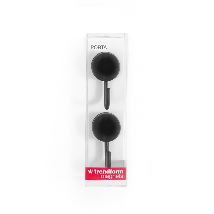 Pyöreä magneettikoukku 2-pack, Musta