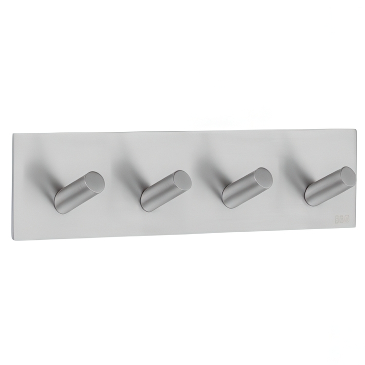 Hook rail with 4 hooks, self-adhesive, square design, Beslagsboden