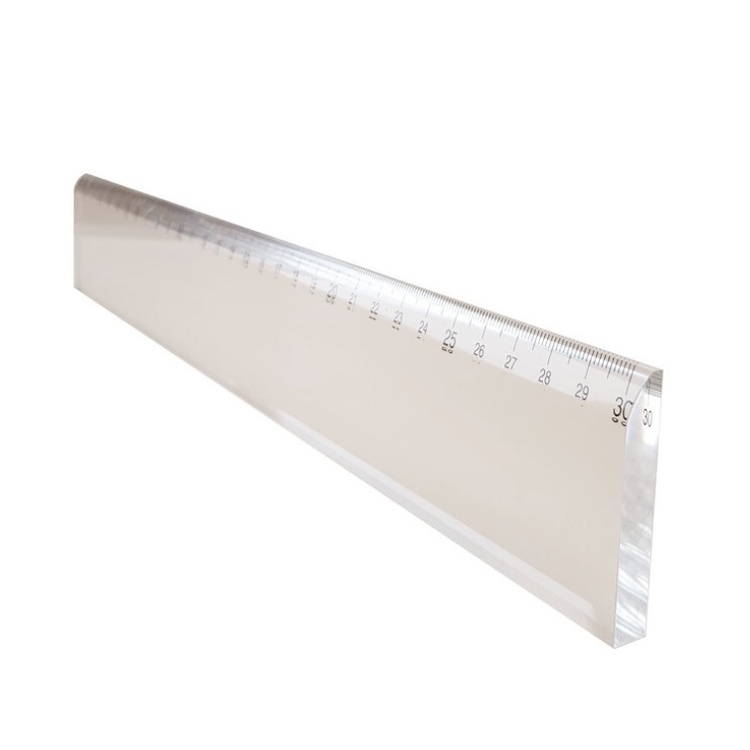 Viivain vahvaa akryyliä, CRISTAL CLEAR, 30 cm, kirkas