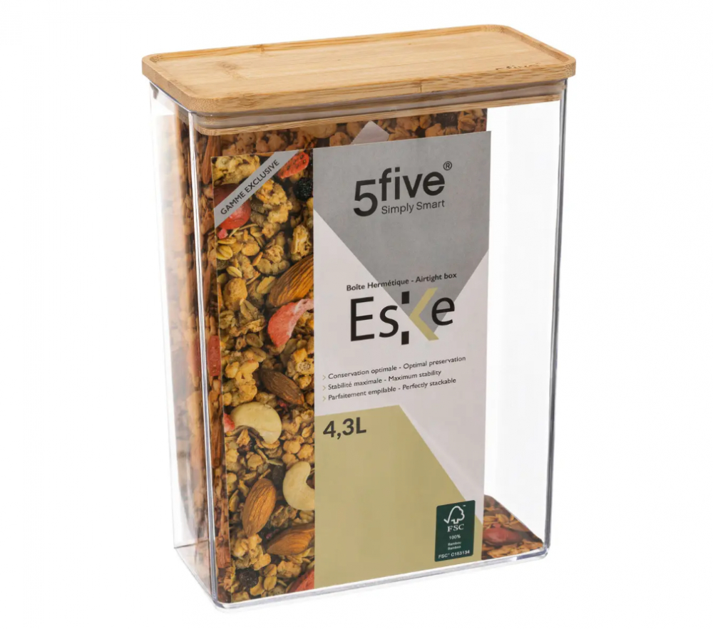 Säilytyspurkki bambukannella 4,3 l, Eske