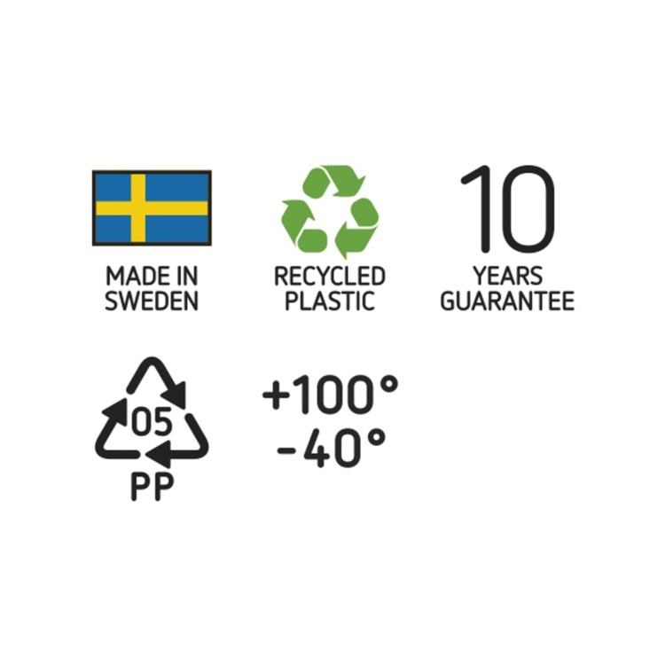 Suuri säilytyslaatikko kannella, kierrätysmuovia 46 l, SmartStore, musta