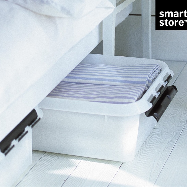 Sängynalussäilytyslaatikko pyörillä 30 l, SmartStore, kirkas/musta