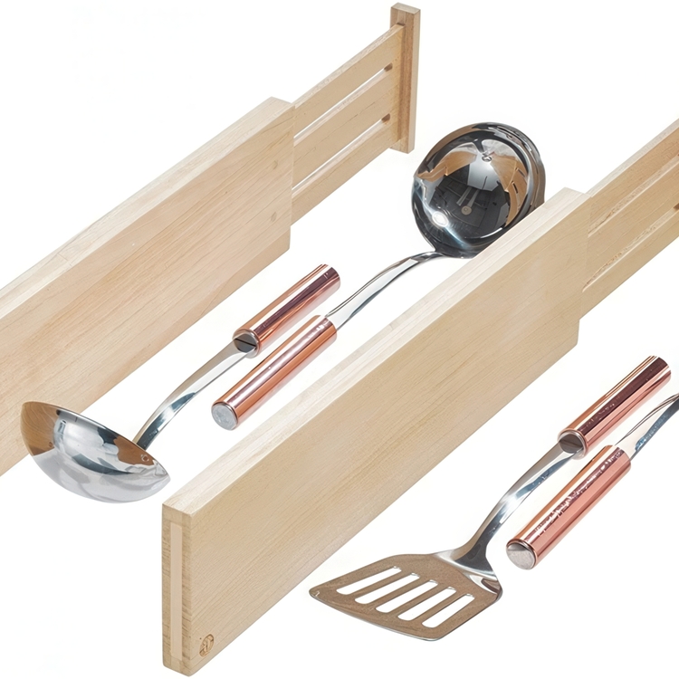 Säädettävä laatikkojakaja puuta 2-pack, 42–57 cm