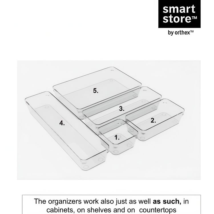 Pitkänomainen laatikkojärjestäjä pientavaroille, 30x10x6 cm, SmartStore