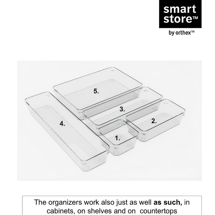 Pitkänomainen laatikkojärjestäjä pientavaroille, 30x10x6 cm, SmartStore