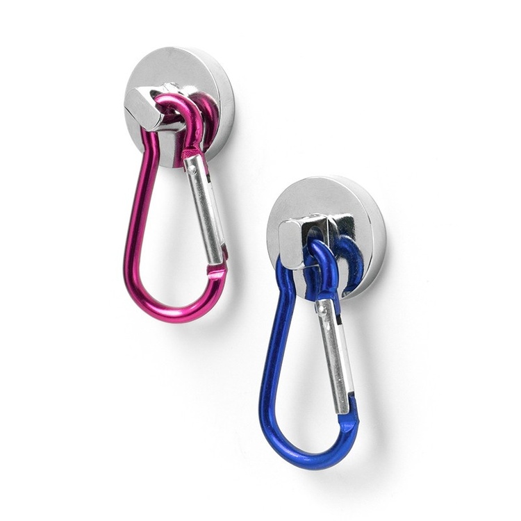 Magneetti karabiinihaalla 2-pack, Sininen/Pinkki