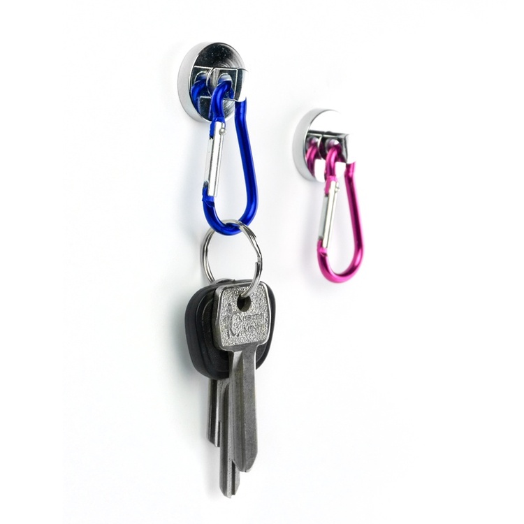 Magneetti karabiinihaalla 2-pack, Sininen/Pinkki
