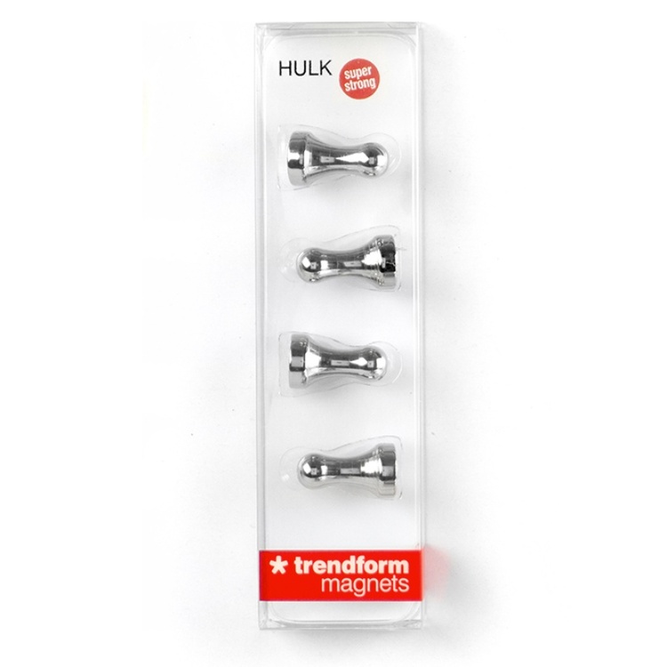 Tiimalasin muotoinen magneetti 4 kpl, hopea