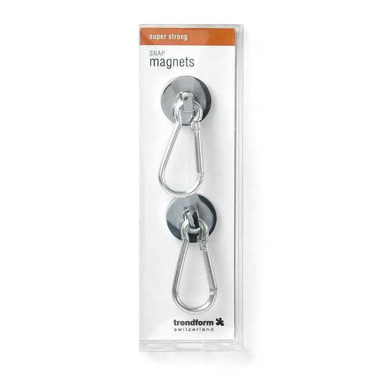 Magneetti karabiinihaalla 2-pack, hopea