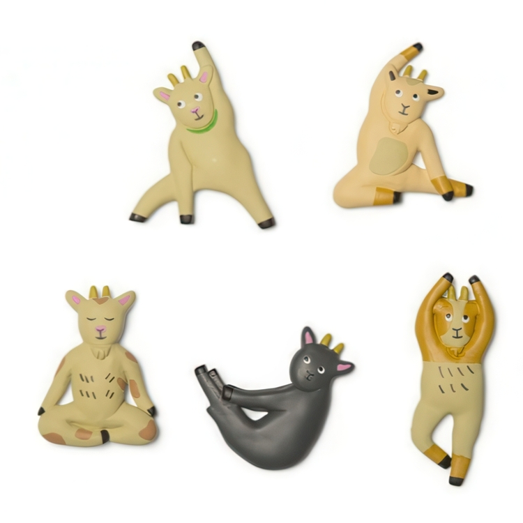 Magneetit, vuohet, 6 kpl, GOAT YOGA, mix
