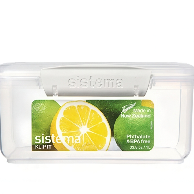 Muovinen ruokarasia 1 l, Sistema, valkoinen