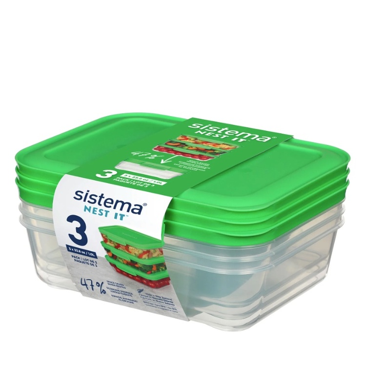 Muovinen ruokarasia 3 kpl 1 l, Sistema