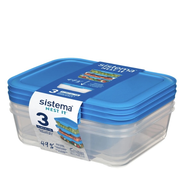 Ruokarasiat muovia 3 kpl, 1,5 l, Sistema