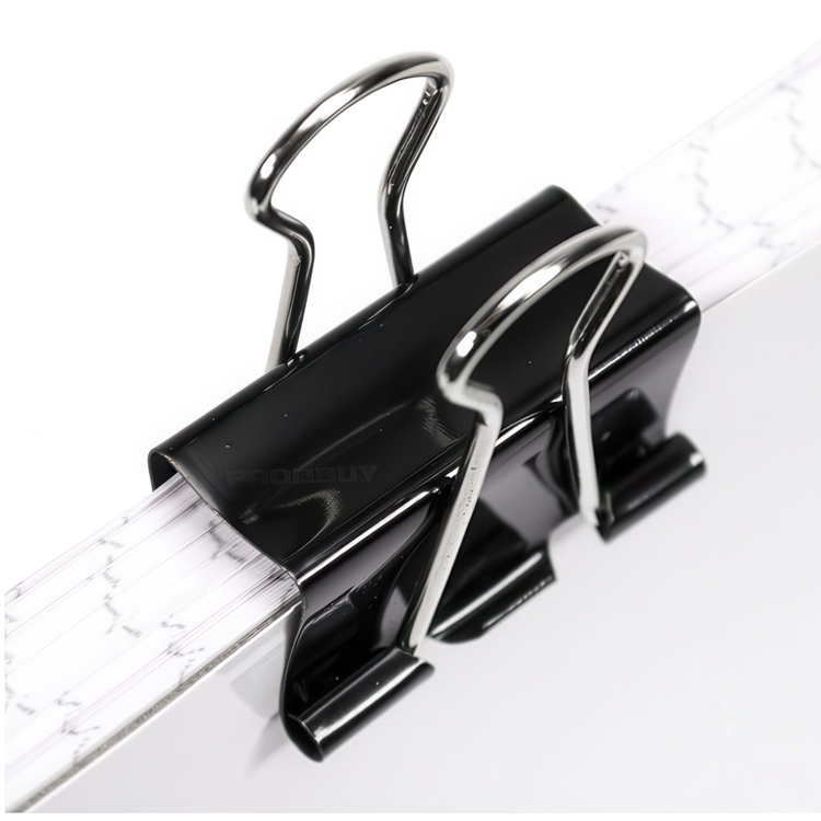 Paperinipistimet, 12 kpl, FOLDBACK CLIPS SMALL, 25 mm, mustat