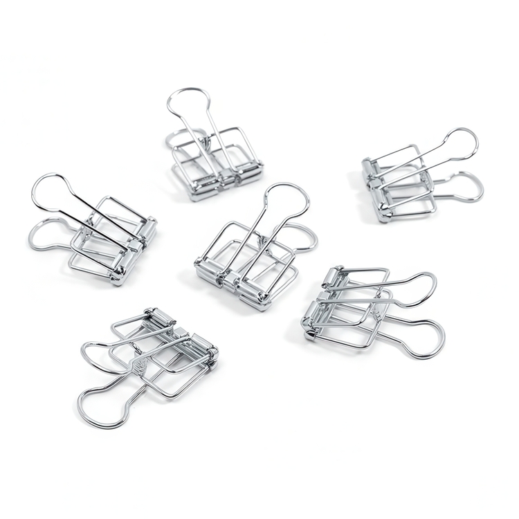 Paperipidikkeet, 6 kpl, WIRE CLIPS SMALL 19 mm, hopea