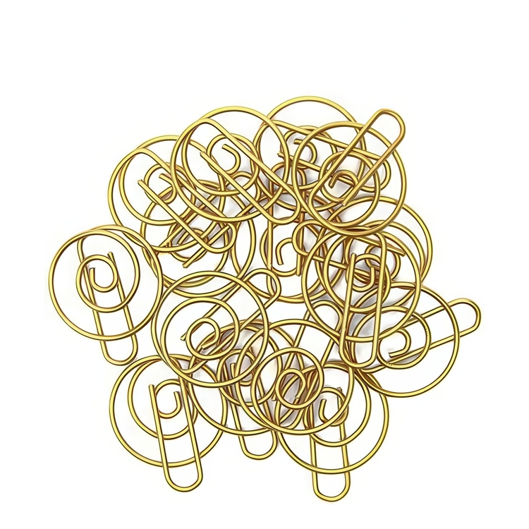 Pyöreät SPIRAL-paperiliittimet, 15 kpl, Monograph, messinki