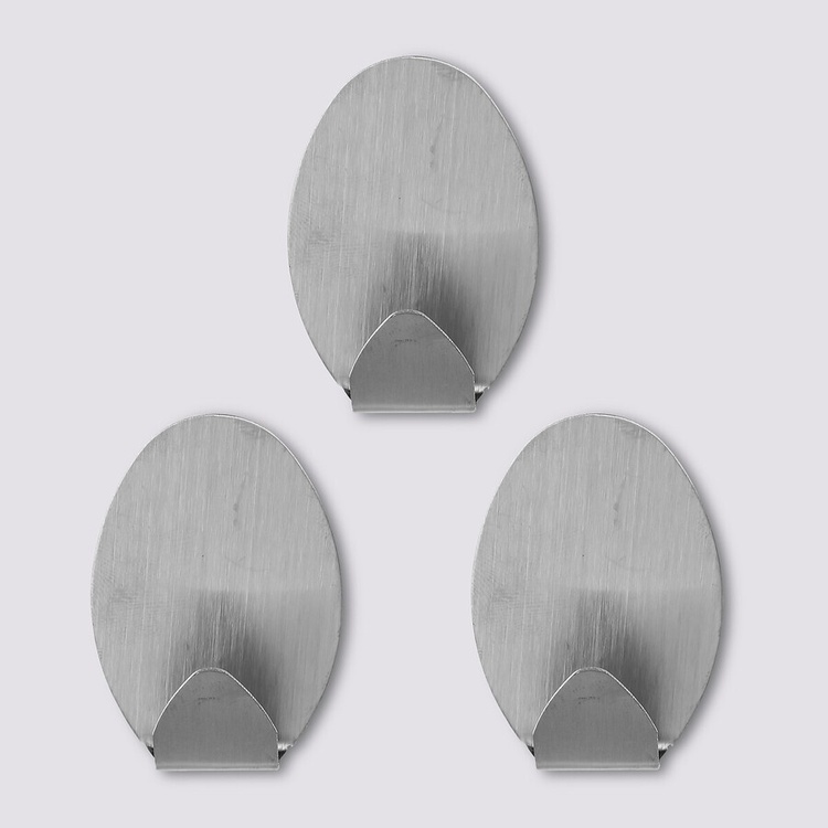 Itsekiinnittyvä soikea metallikoukku, 3 kpl
