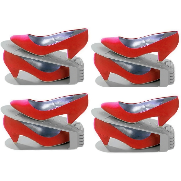 Tilaa säästävä kenkäteline 4-pack, Wenko, harmaa