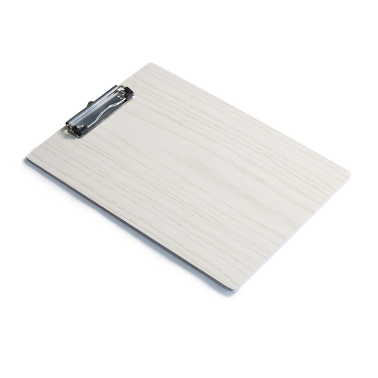 Kirjoitusalusta / ruokalista-alusta puuta, A4, erikoisvahva, DESKSTORE, White Wash